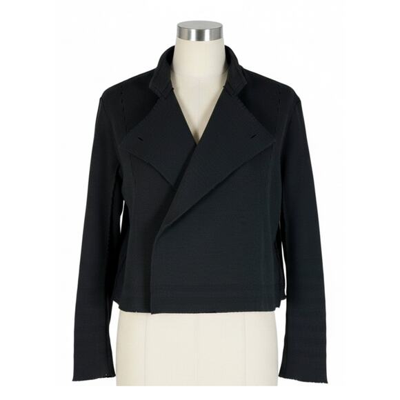 Issey Miyake A-POC Inside Black Asymmetrical Avant Garde Jacket Size 2 - Picture 2 of 8